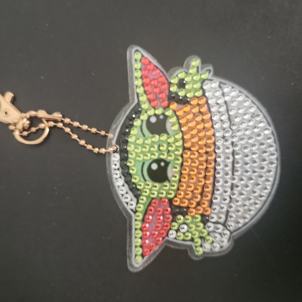 Grogu Big Eyes Finished Diamond Painting Keychain